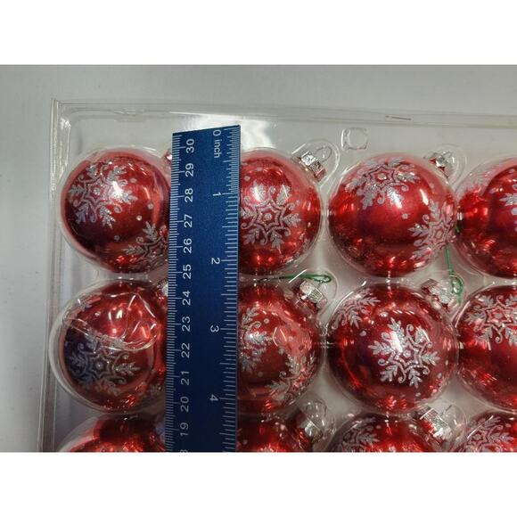 Vintage Tree Pattern Decorative Christmas Balls Pendant-Red NEW - Picture 4 of 4